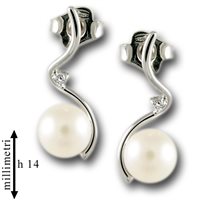 Orecchini Gemoro Donna in Oro bianco Perla 0.02 Ct OP188BIA - OP188BIA